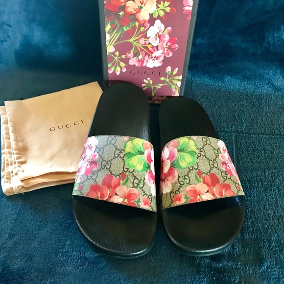 gucci blooms supreme slide sandal